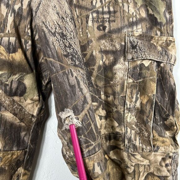 🦌🎯 COLUMBIA MOSSY OAK Camo Hunting Camouflage Denim Cargo Pants Men Sz 42 - GU - Picture 11 of 11